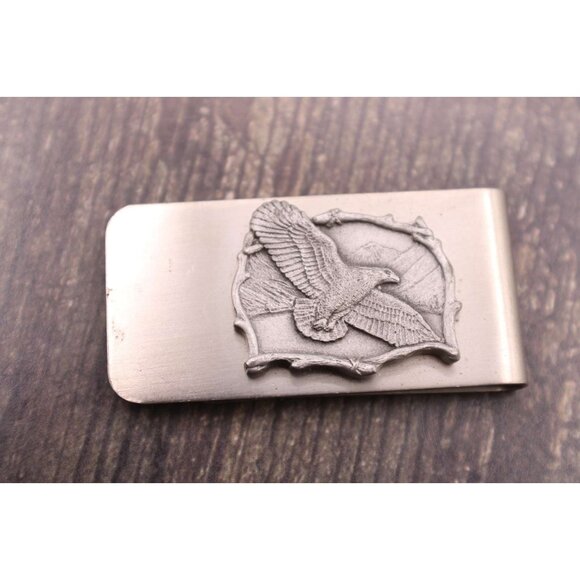 NEW Eagle Wildlife Money Clip Card Holder Pocket Stainless Steel 3D Strong - Picture 2 of 8